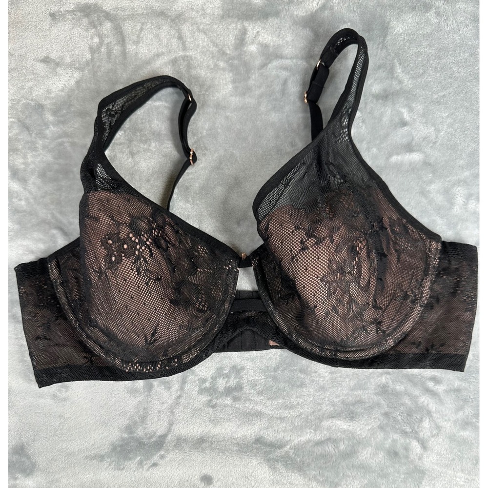Smart & Sexy Bra Womens 40C Black Lace Underwire Adjustable Straps Lingerie